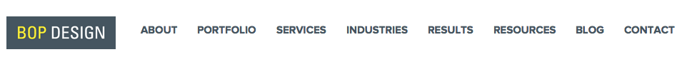 Bop Design Website Navigation