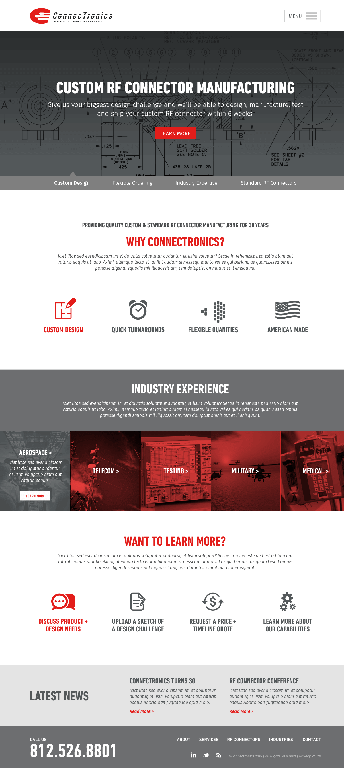 Connectronics - Industrial Website Home Page Design