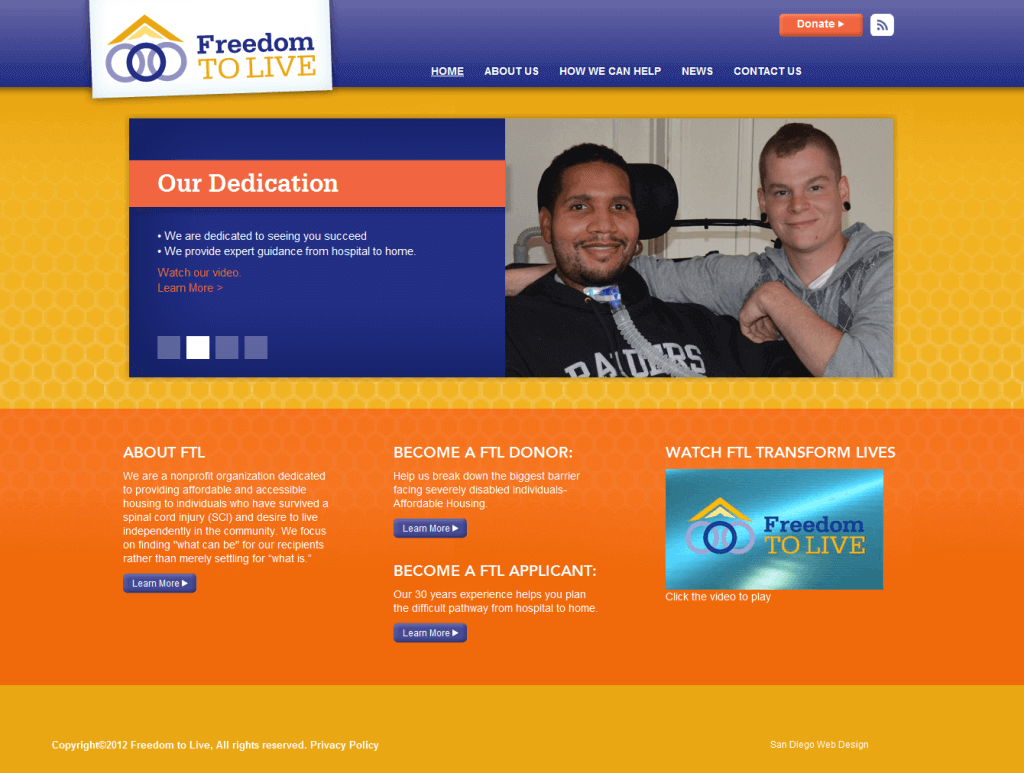 Freedom To Live Web Design Screenshot