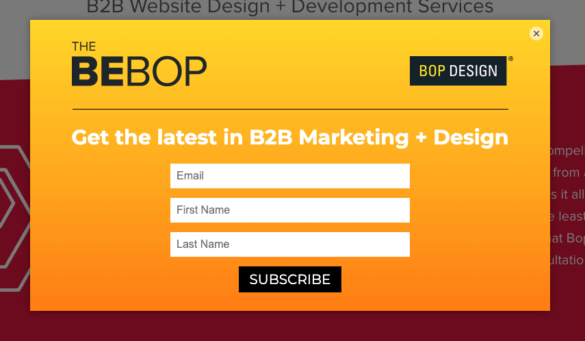 Bop Design Newsletter Sign Up