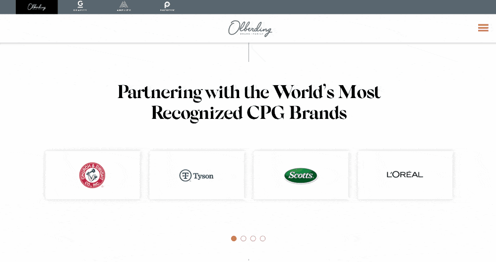 Client logos on Olberding website