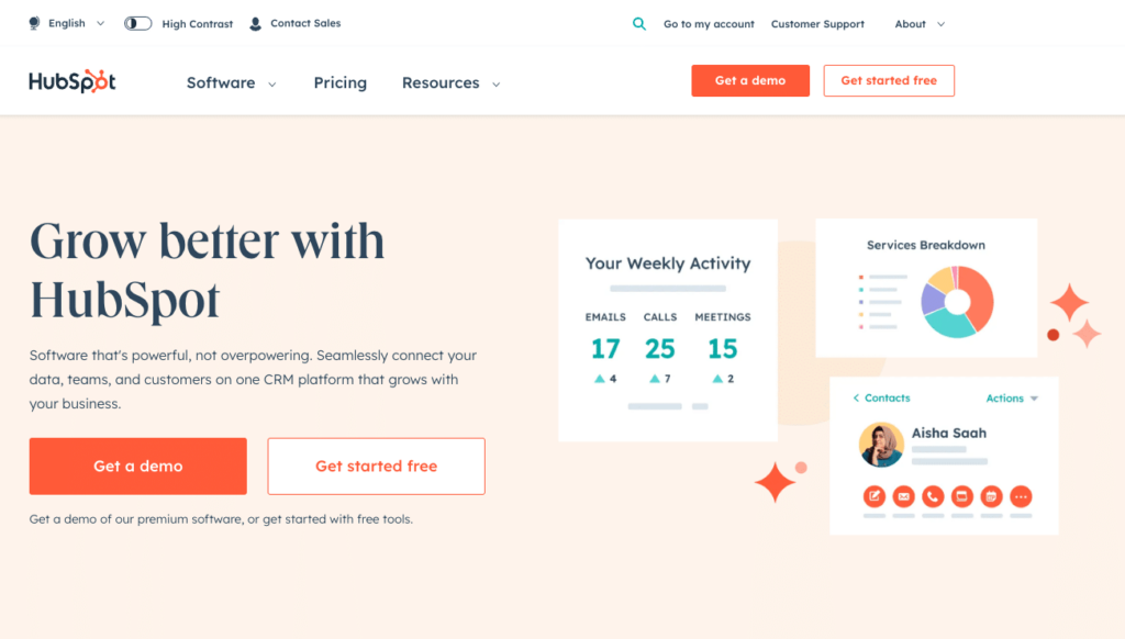 B2B website design for HubSpot