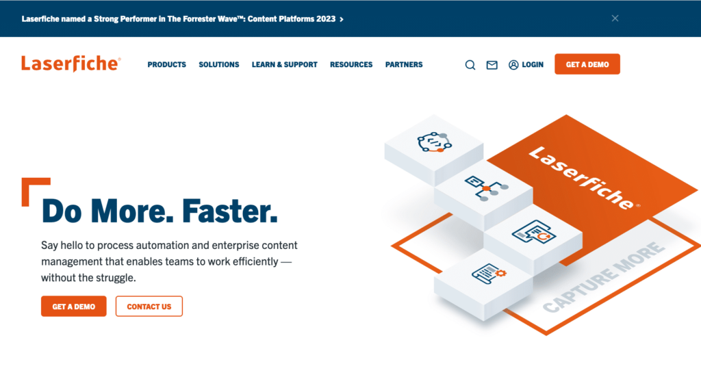 Laserfiche website design example