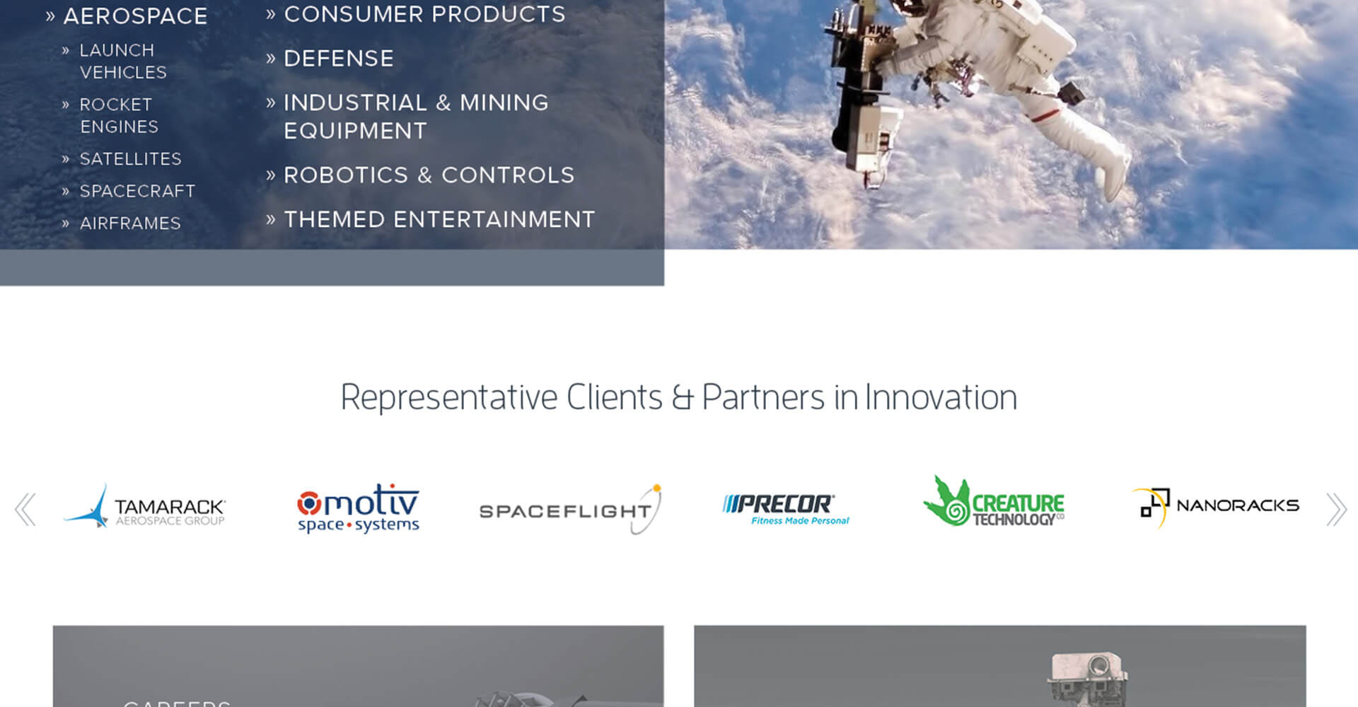 Homepage screenshot of ATA Engineering