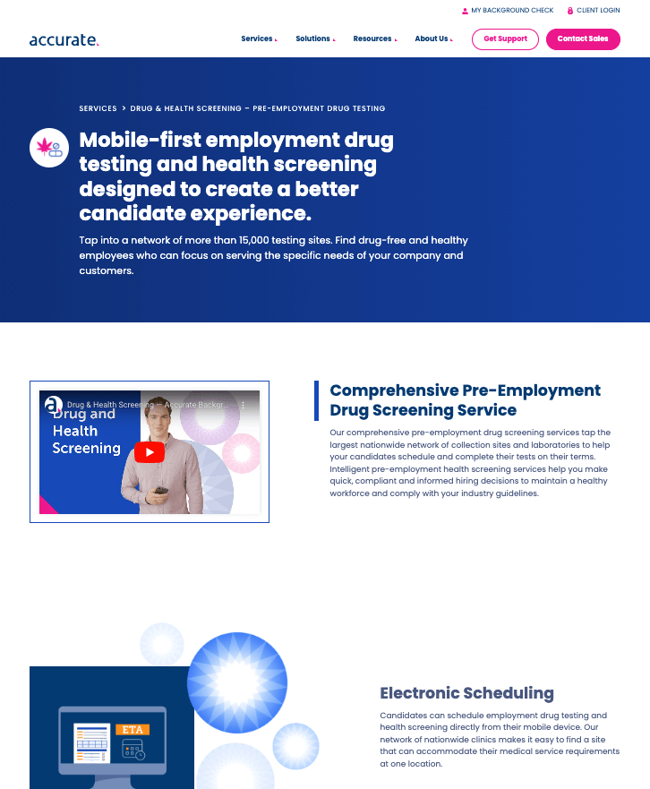 Content structure on a B2B website page