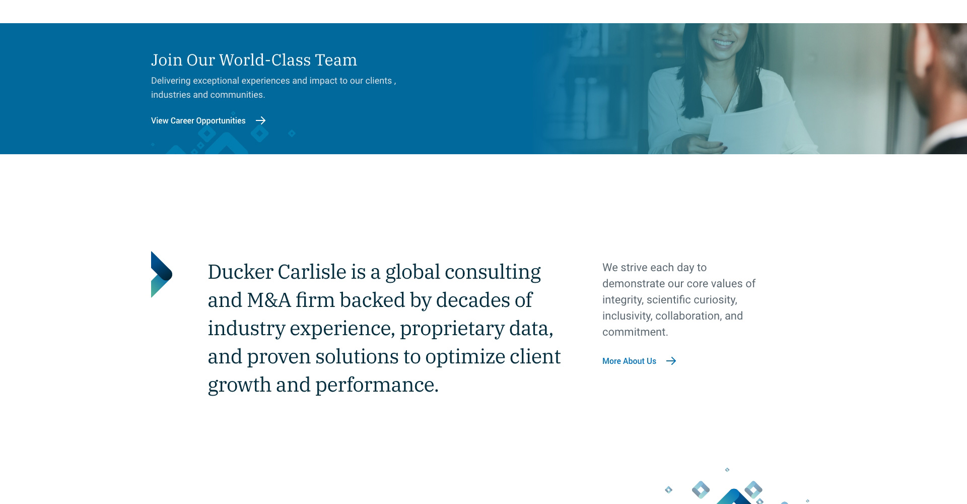 Homepage screenshot of Ducker Carlisle