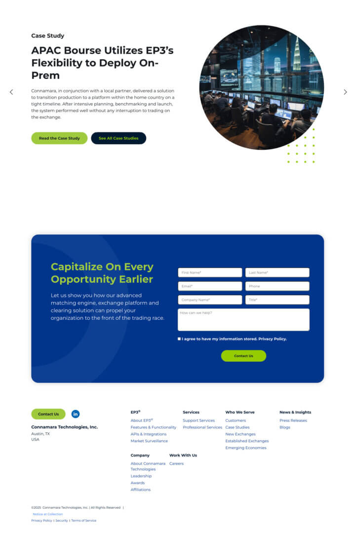 Homepage screenshot of Connamara Tech