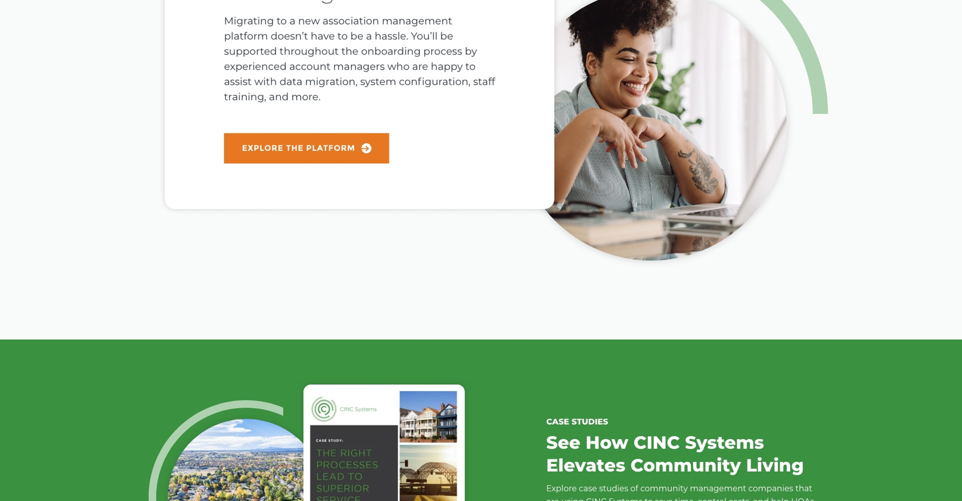 Homepage screenshot of CINC Systems