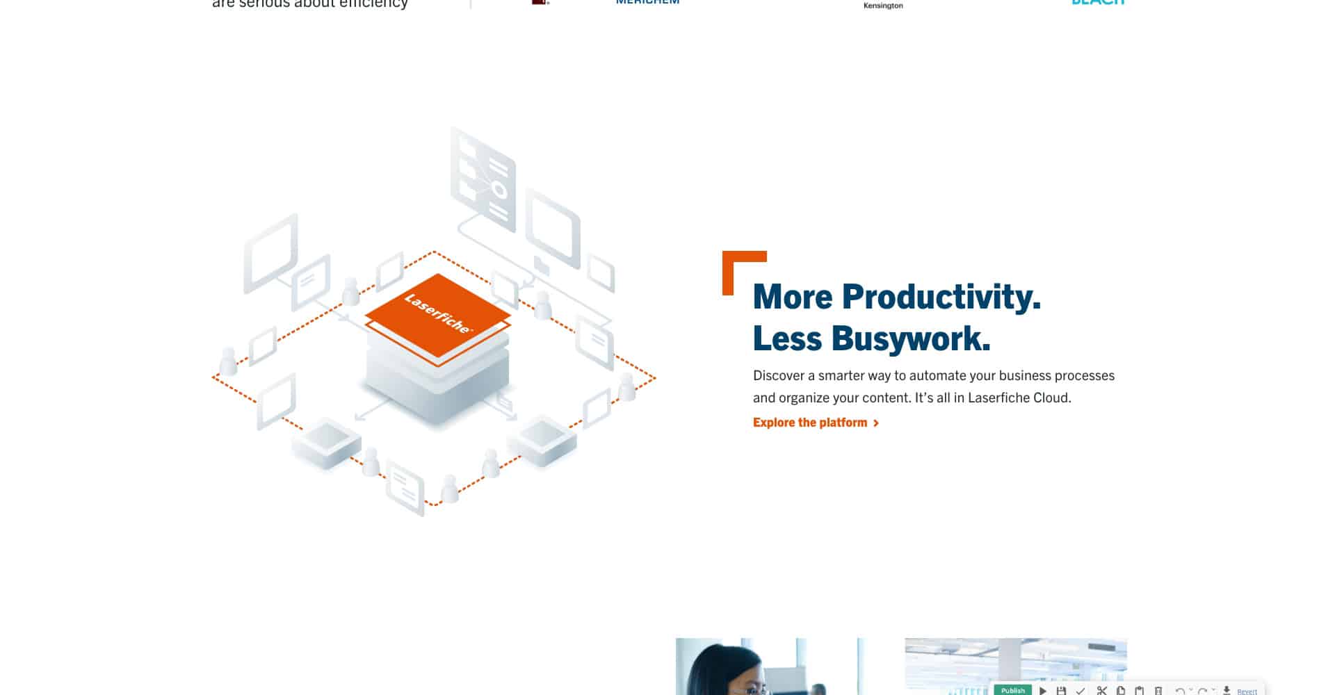 Homepage screenshot of Laserfiche