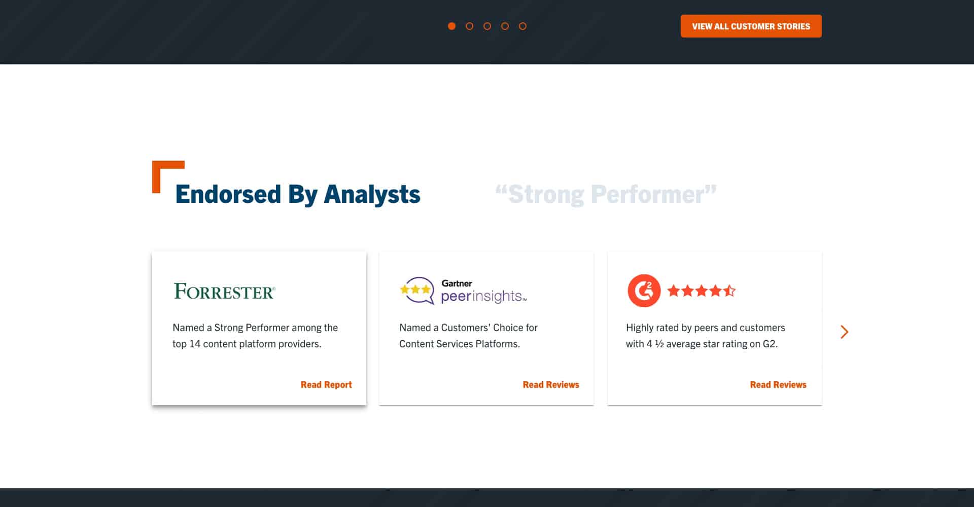 Homepage screenshot of Laserfiche