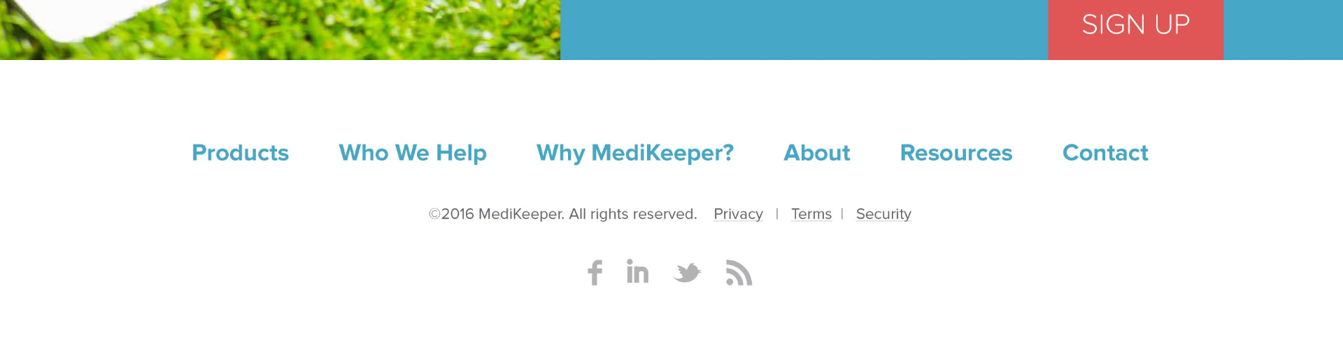 Homepage screenshot of MediKeeper