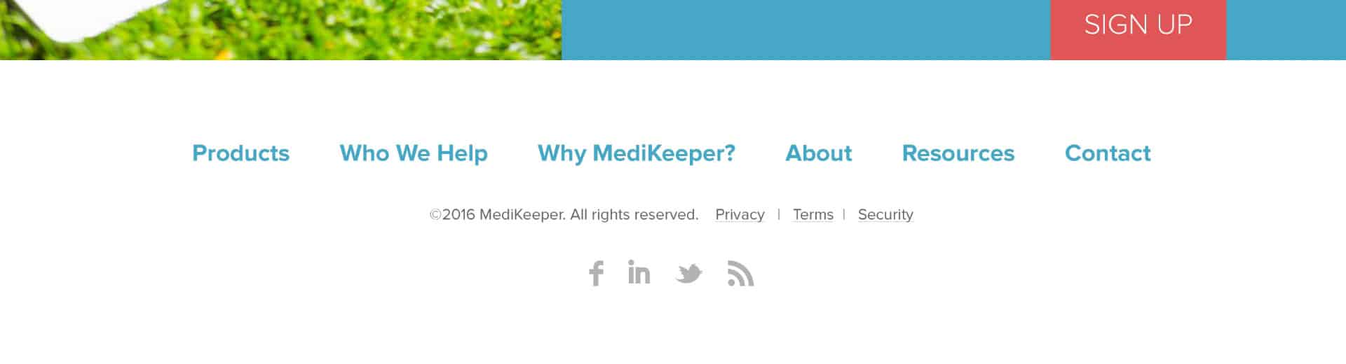 Homepage screenshot of MediKeeper