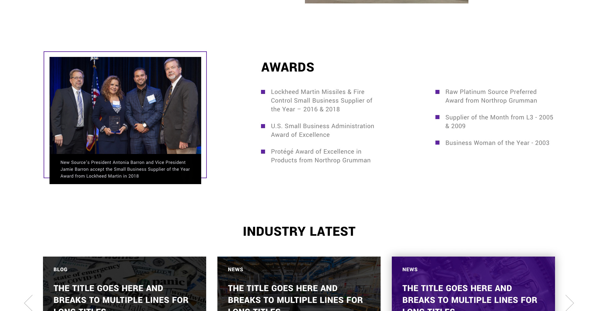 Homepage screenshot of New Source Corp