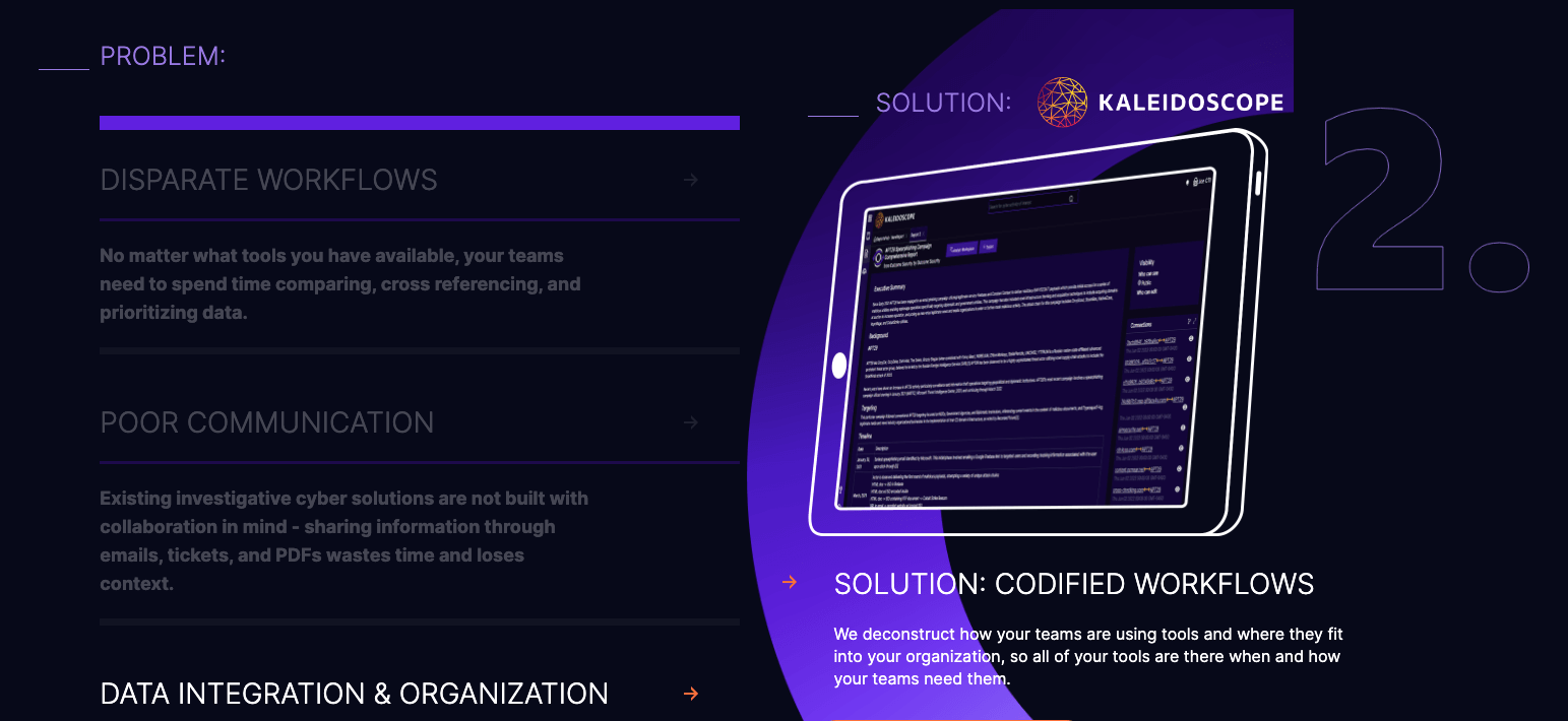 Dark design for B2B website