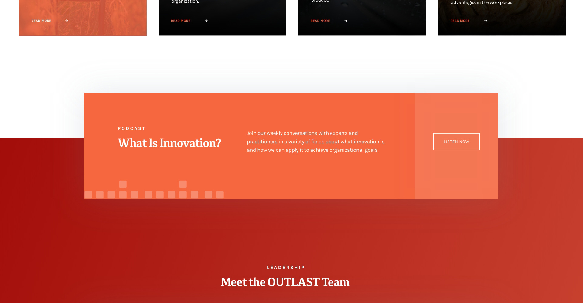Homepage screenshot of Outlast