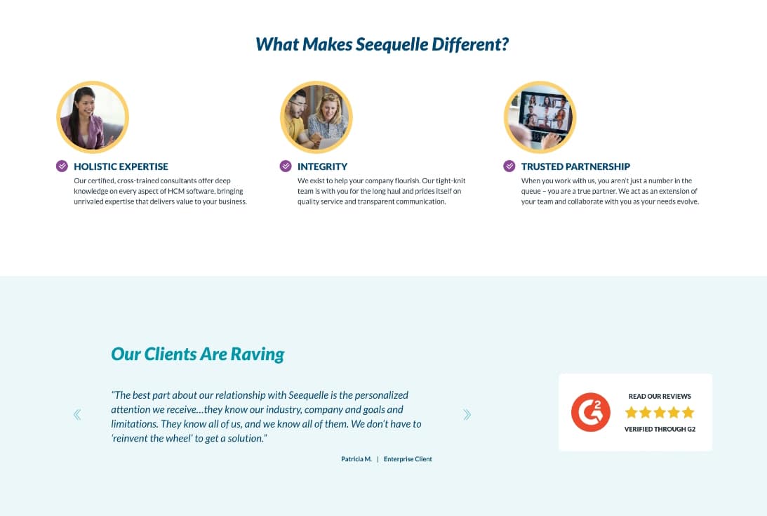 Homepage screenshot of Seequelle