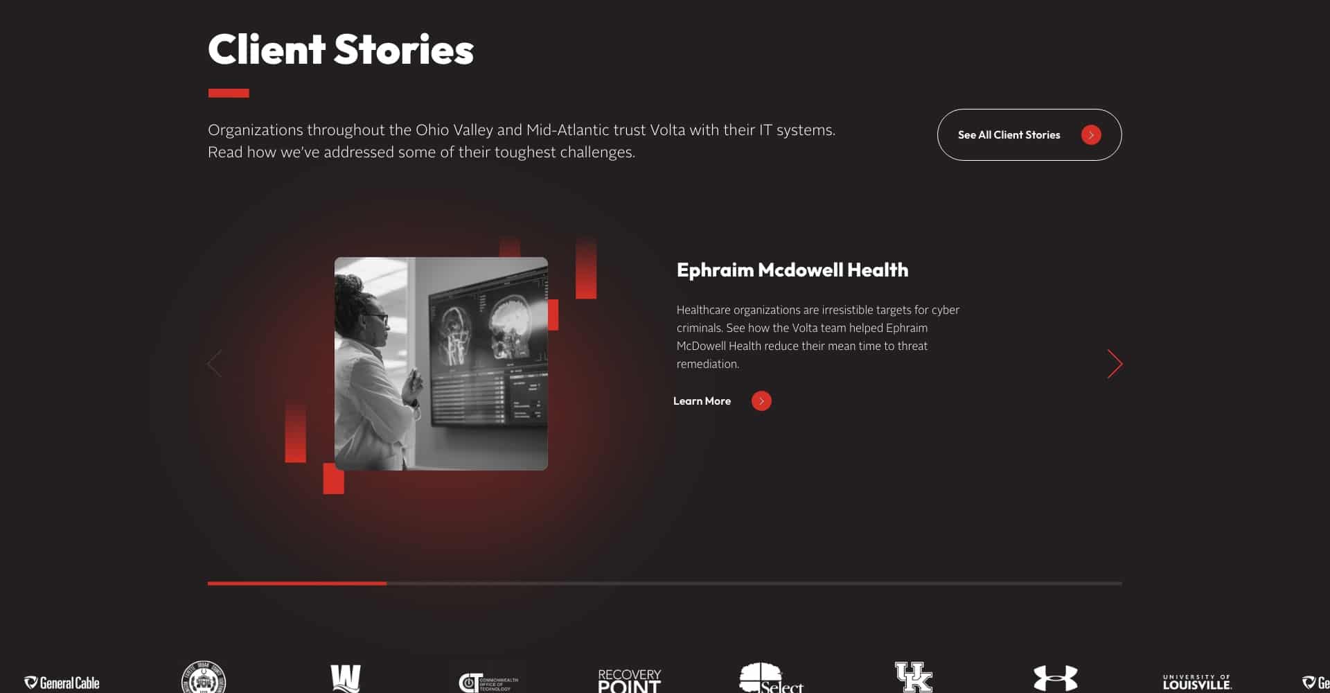 Homepage screenshot of Volta