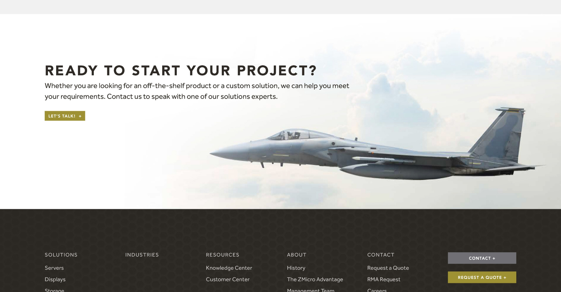 Homepage screenshot of ZMicro