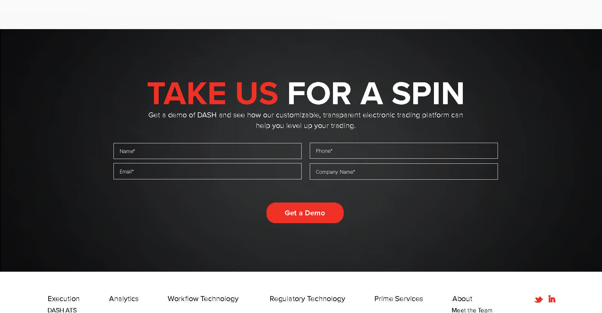 Homepage screenshot of Dash Financial