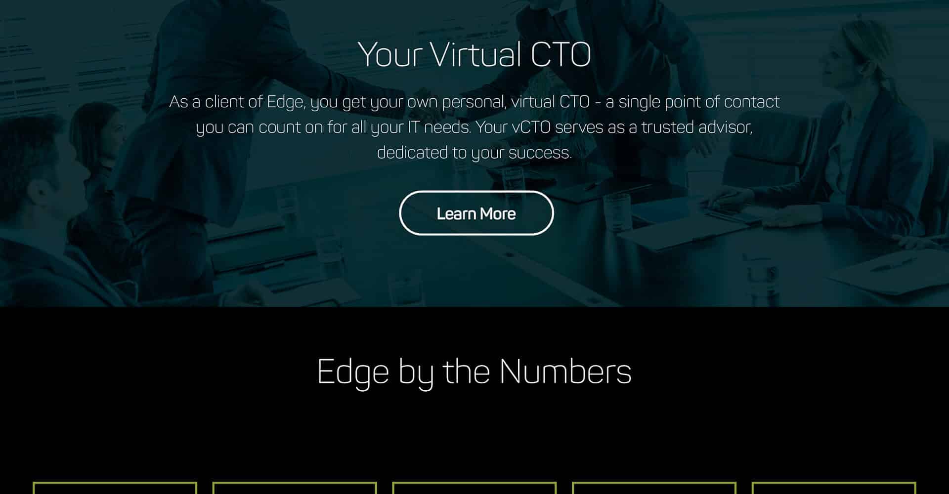 Homepage screenshot of Edge Technology Group