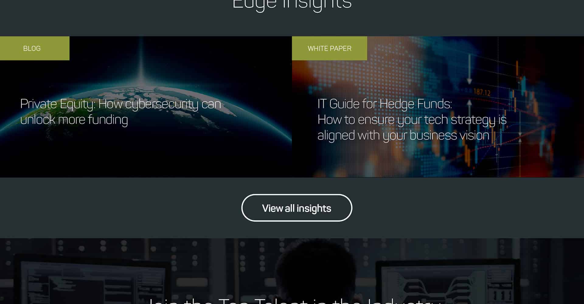 Homepage screenshot of Edge Technology Group