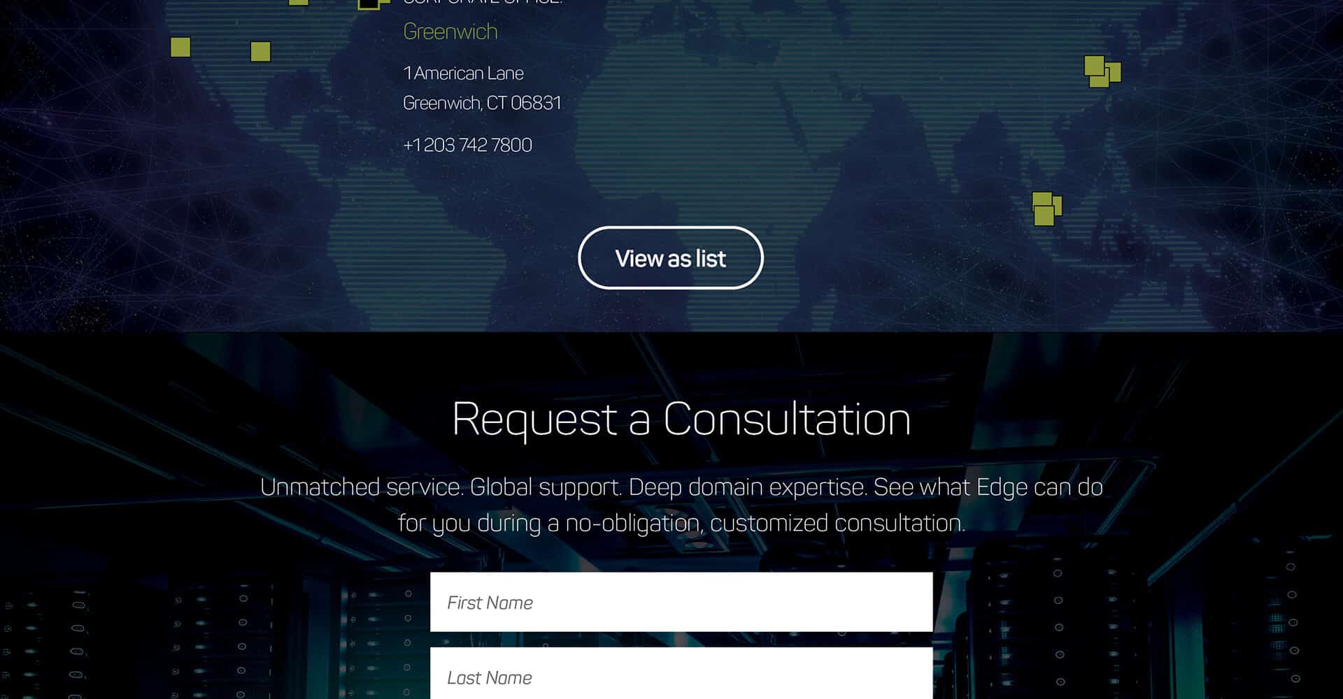 Homepage screenshot of Edge Technology Group