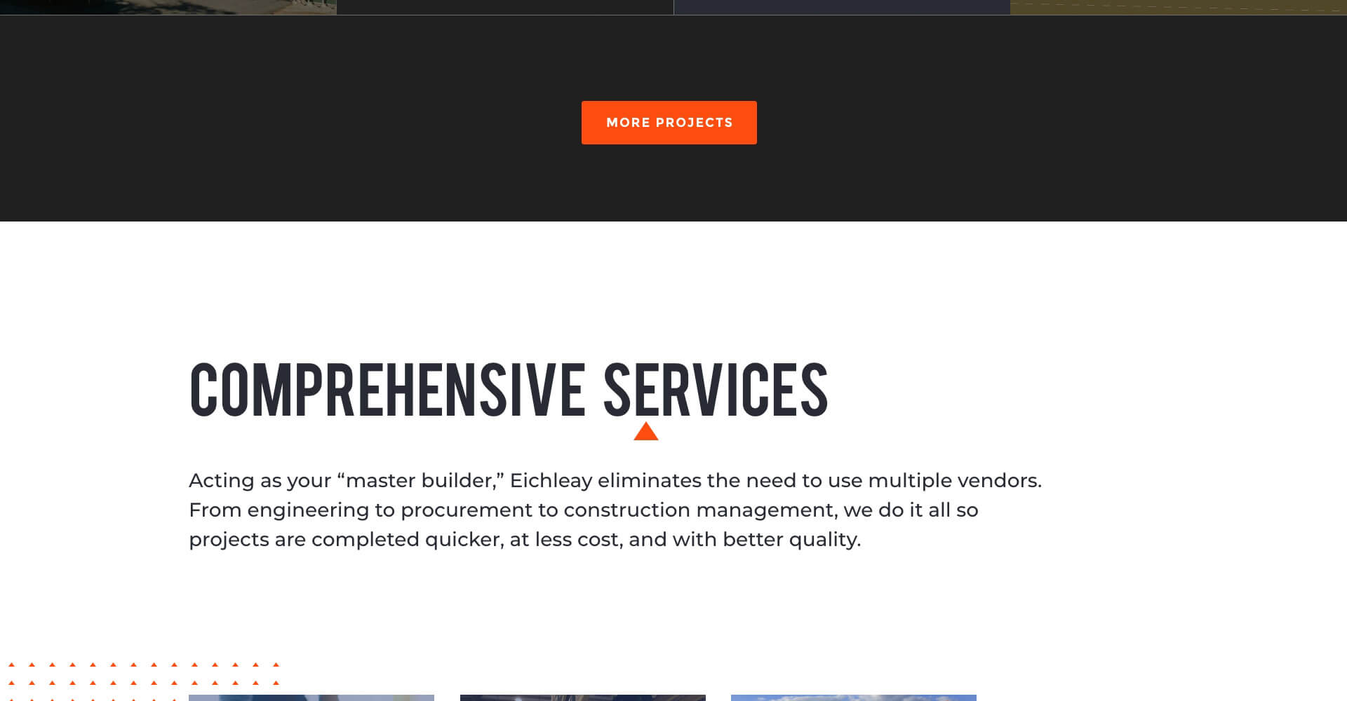 Homepage screenshot of Eichleay