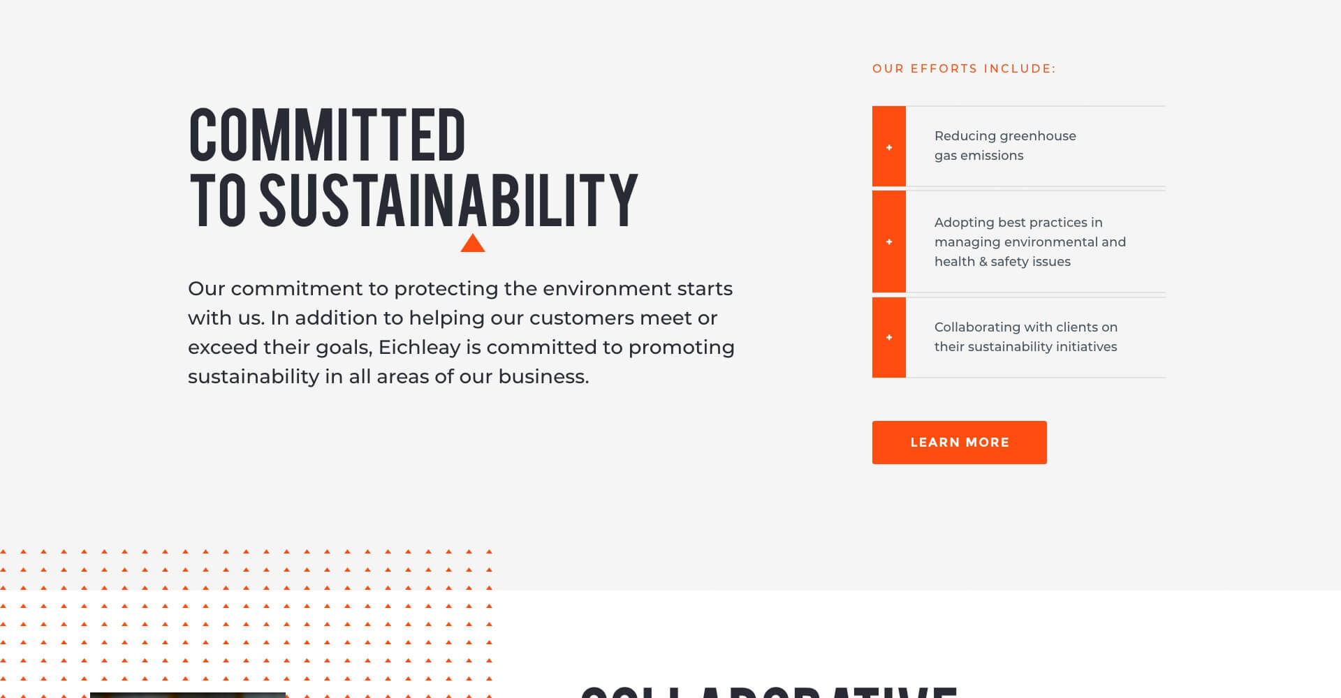 Homepage screenshot of Eichleay