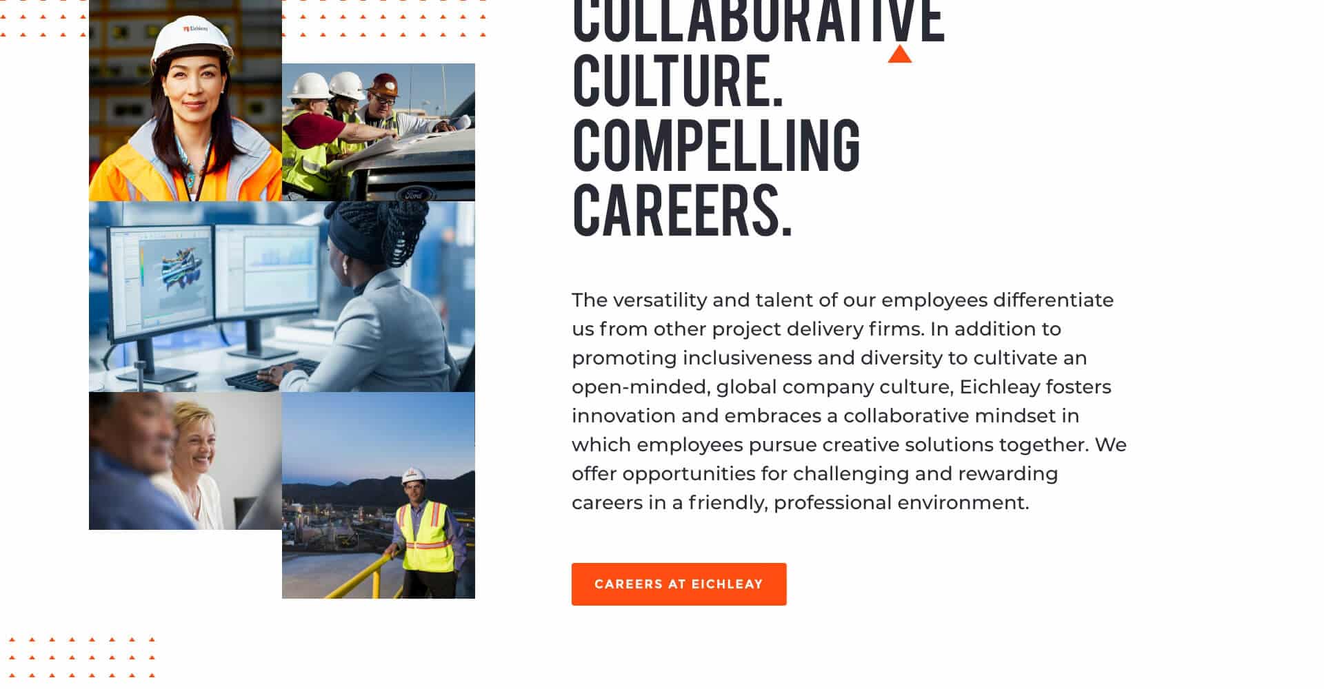 Homepage screenshot of Eichleay