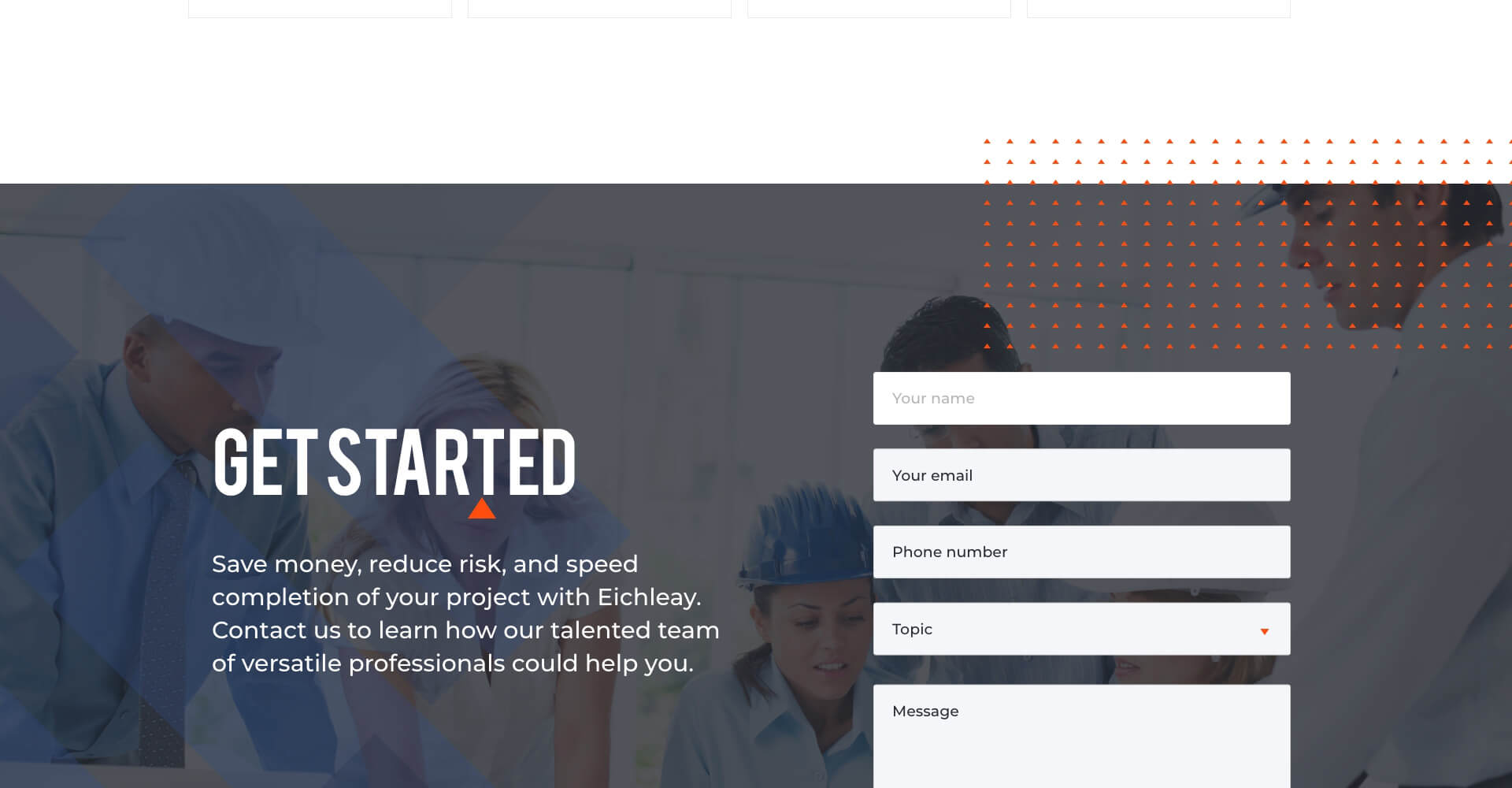 Homepage screenshot of Eichleay