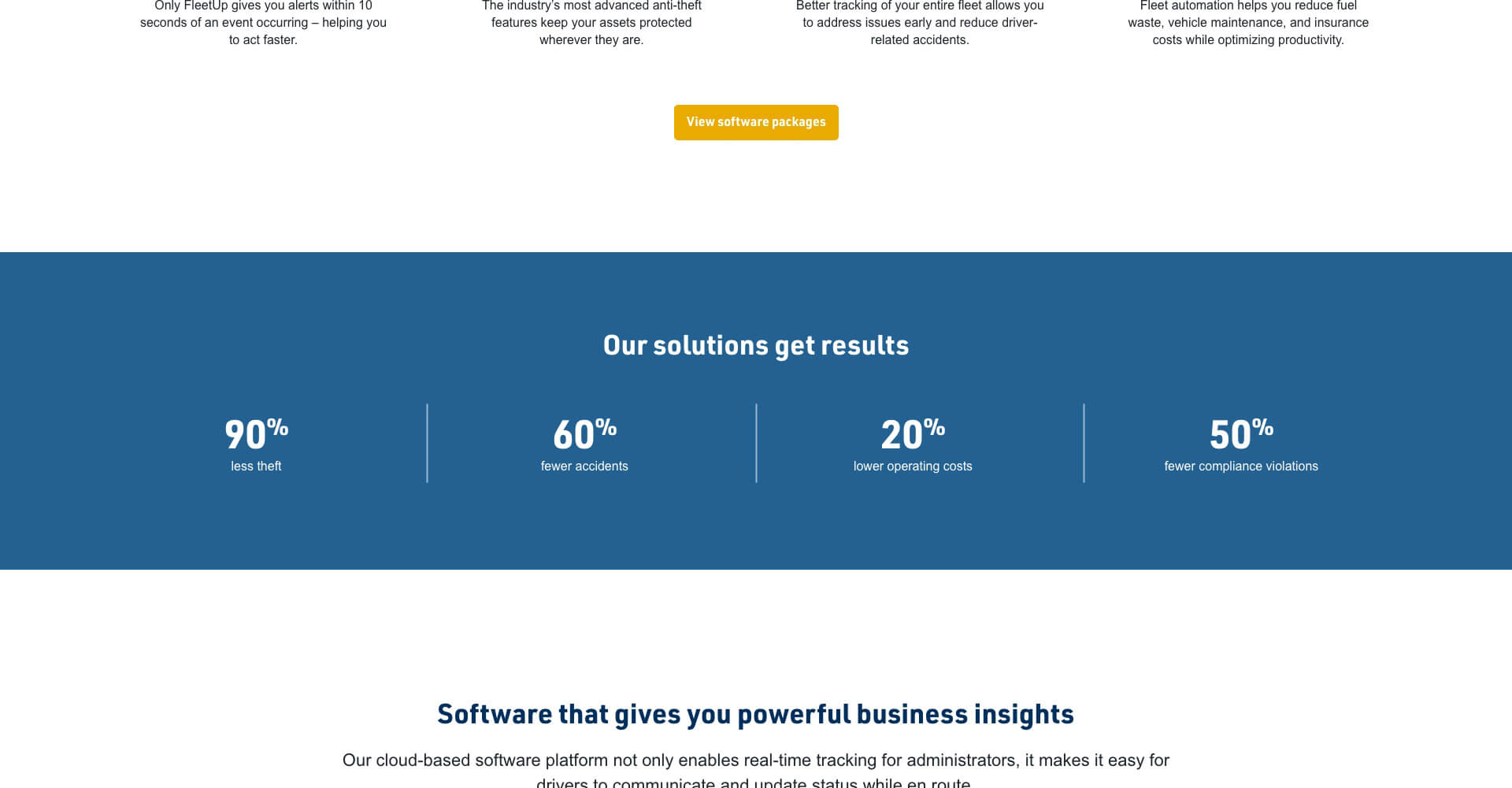 Homepage screenshot of FleetUp