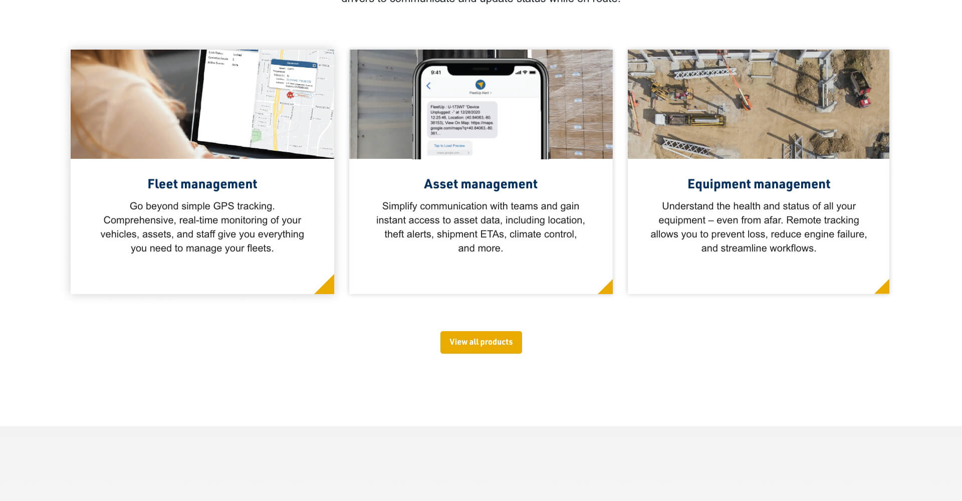 Homepage screenshot of FleetUp