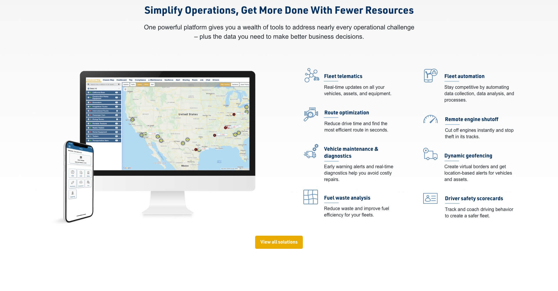 Homepage screenshot of FleetUp