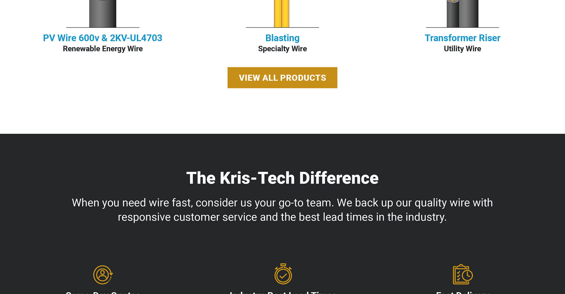 Homepage screenshot of Kris-Tech Wire