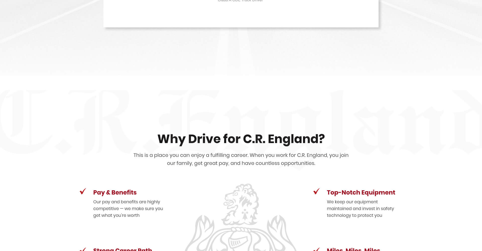 Homepage screenshot of C.R. England 