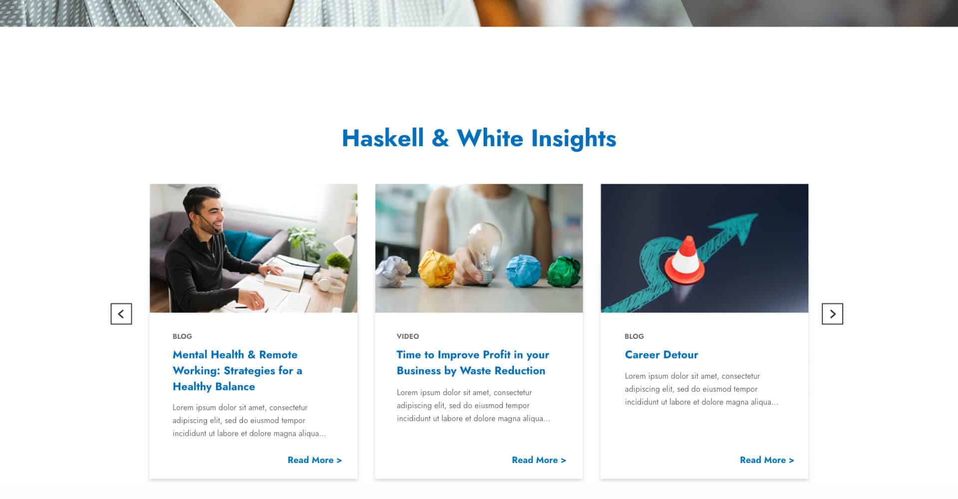 Homepage screenshot of Haskell & White 