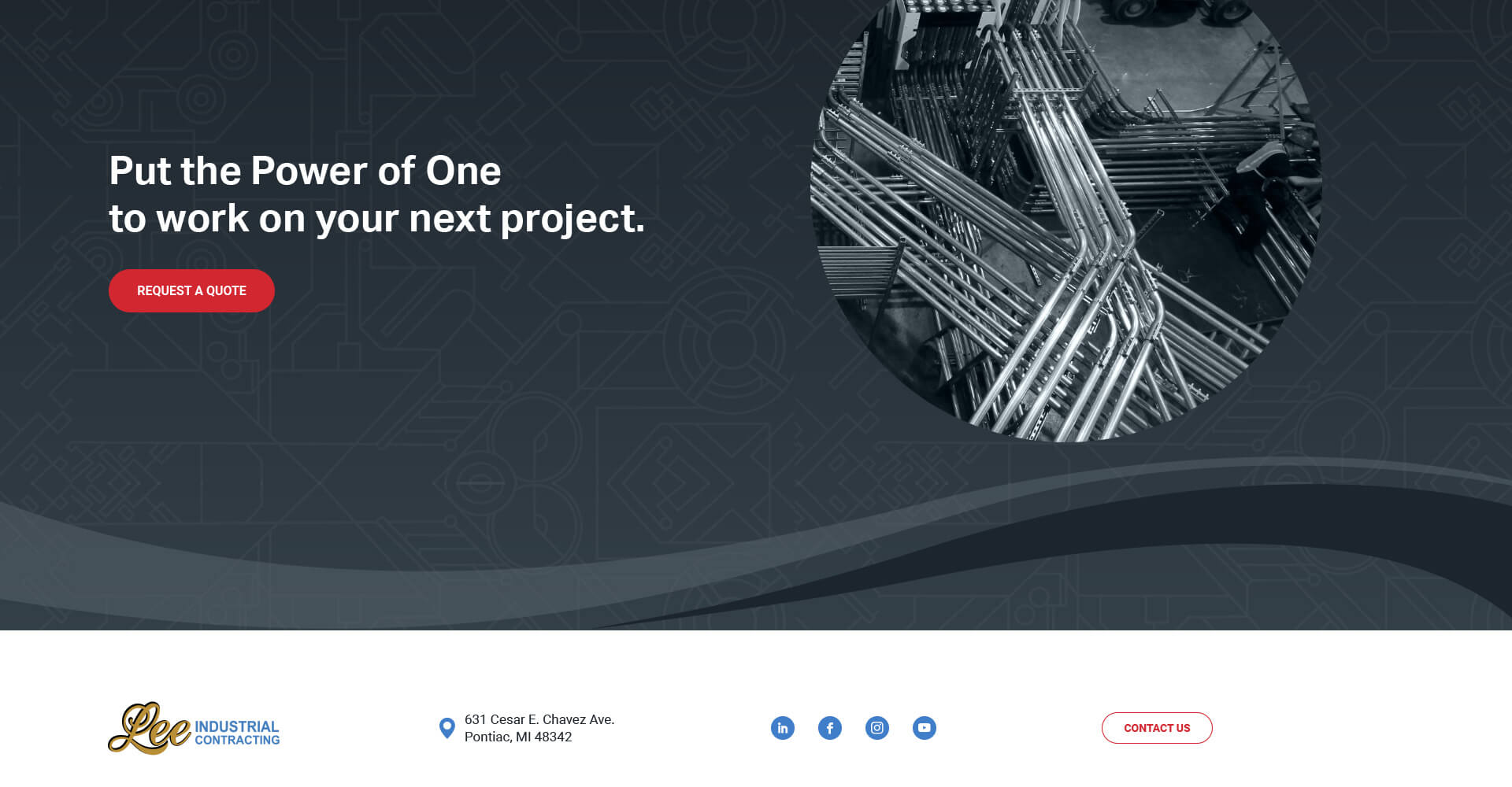 Homepage screenshot of Lee Contracting