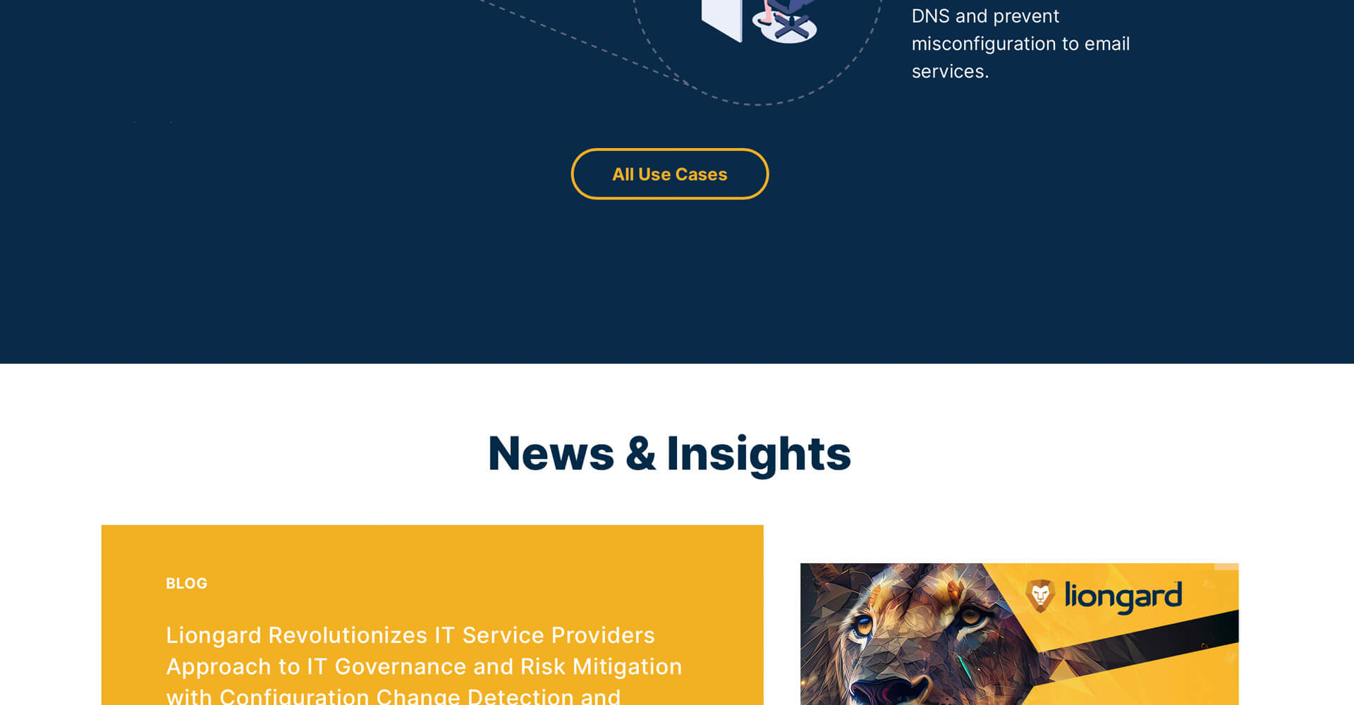Homepage screenshot of Liongard