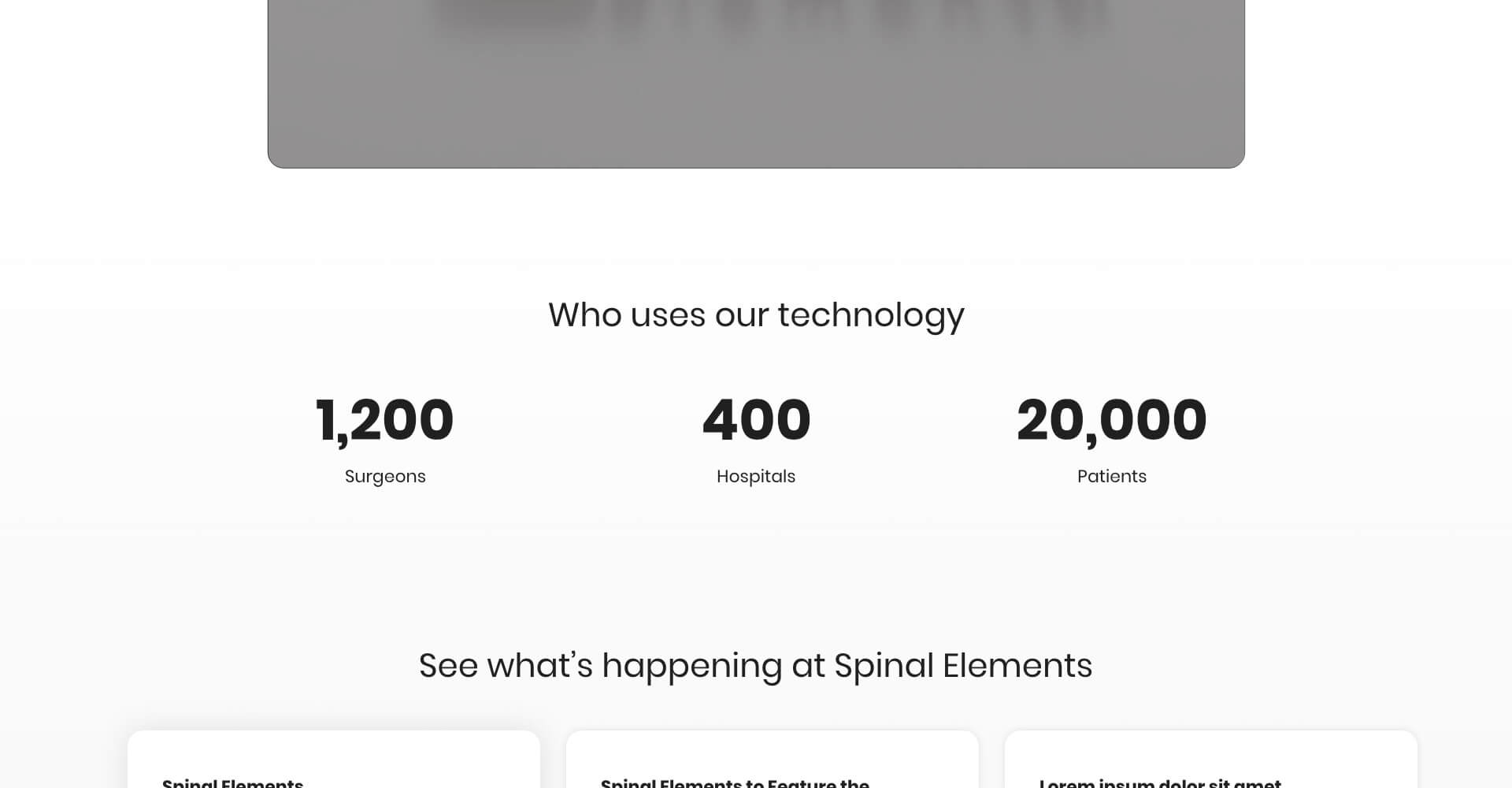 Homepage screenshot of Spinal Elements