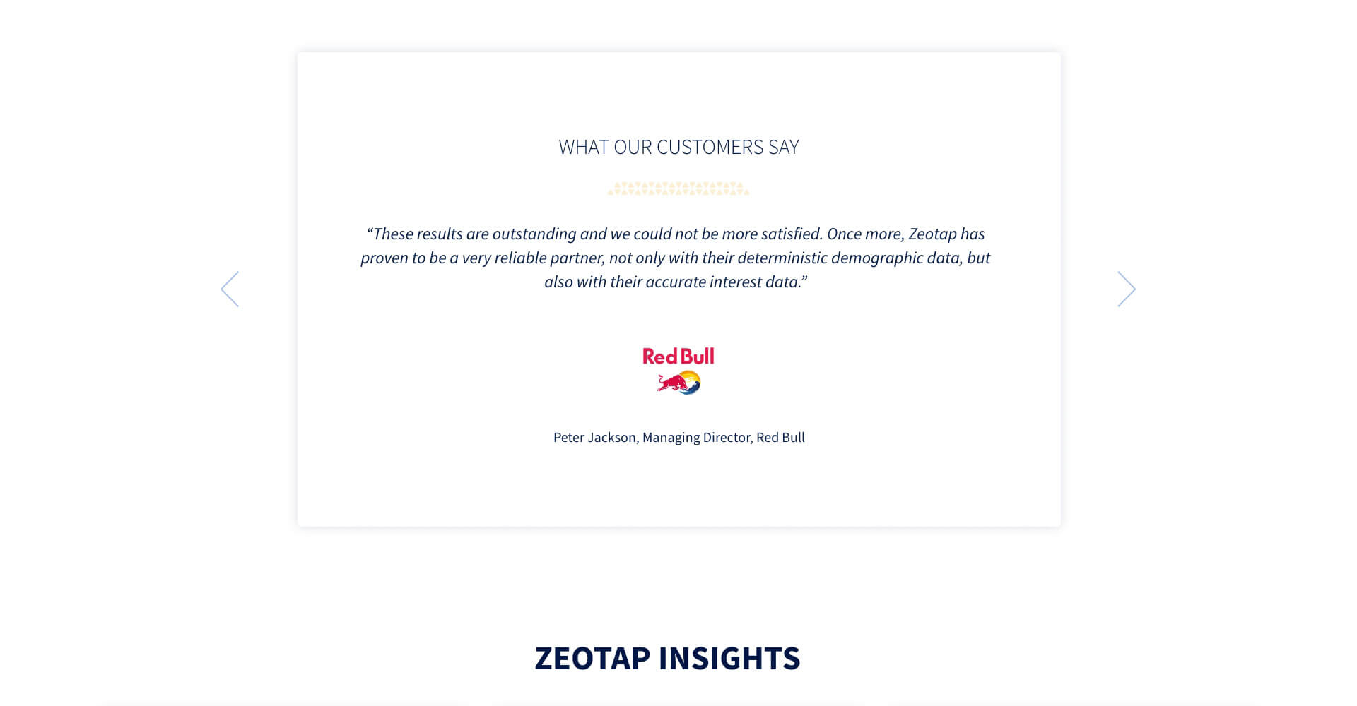 Homepage screenshot of Zeotap
