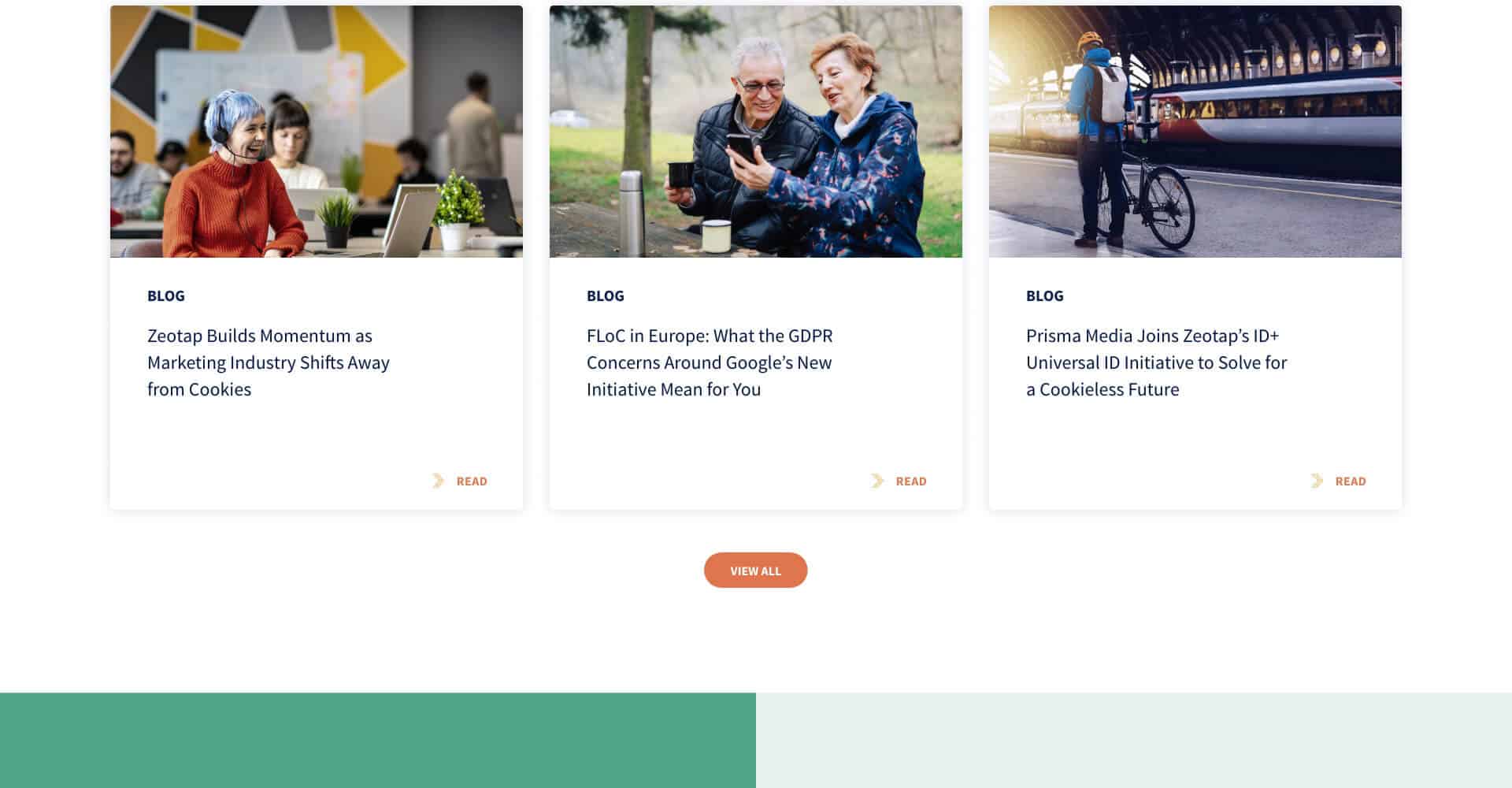 Homepage screenshot of Zeotap