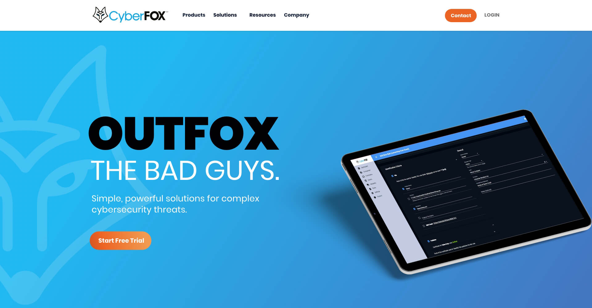 Homepage screenshot of CyberFOX