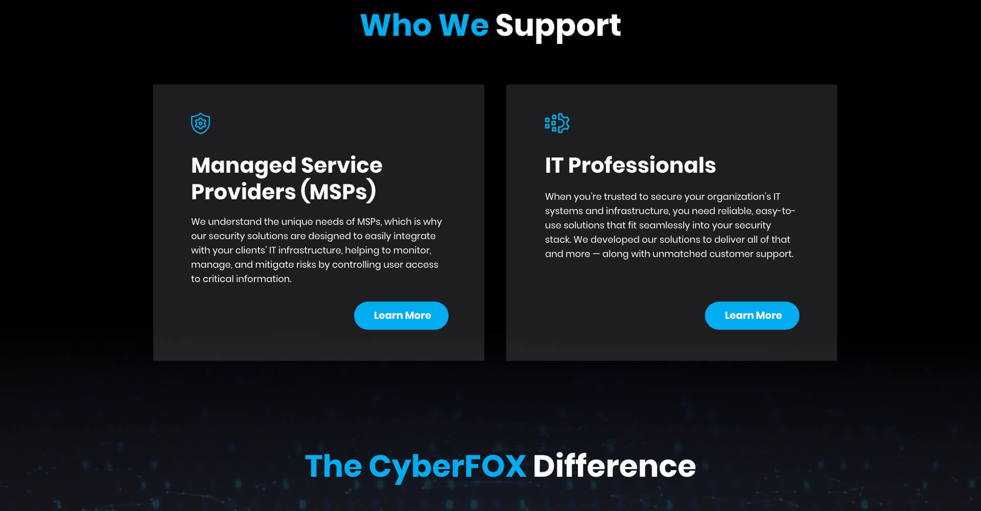 Homepage screenshot of CyberFOX