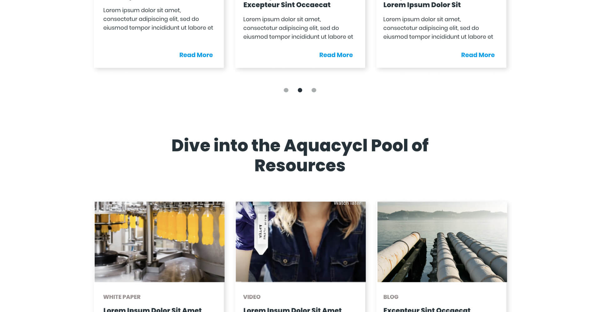 Homepage screenshot of Aquacycl