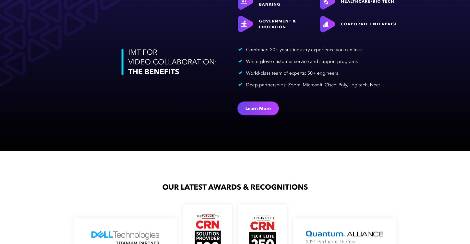 Homepage screenshot of IMT Global