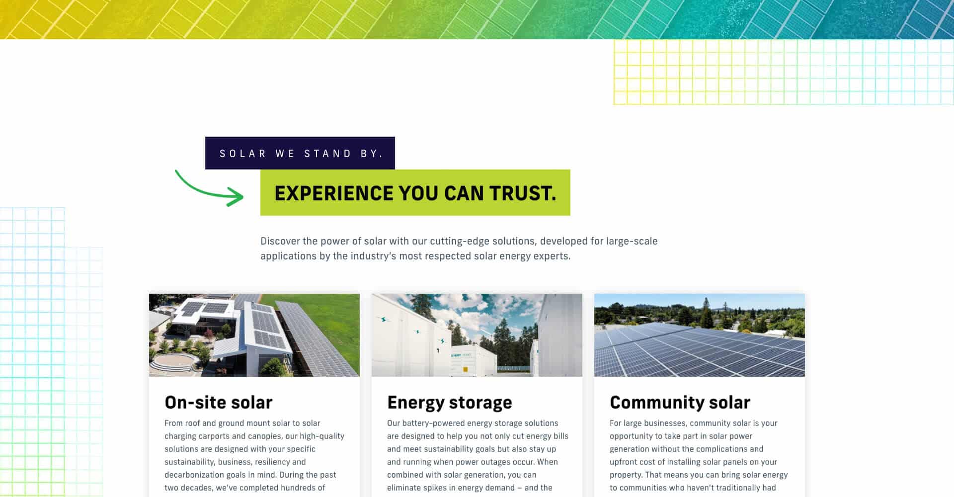 Homepage screenshot of REC Solar