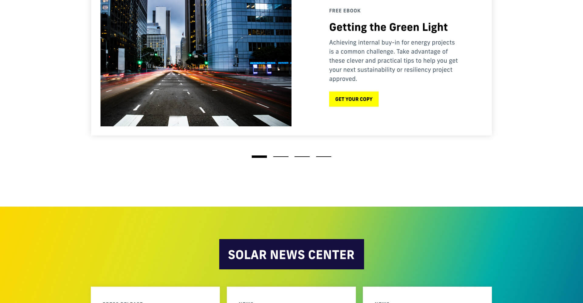 Homepage screenshot of REC Solar