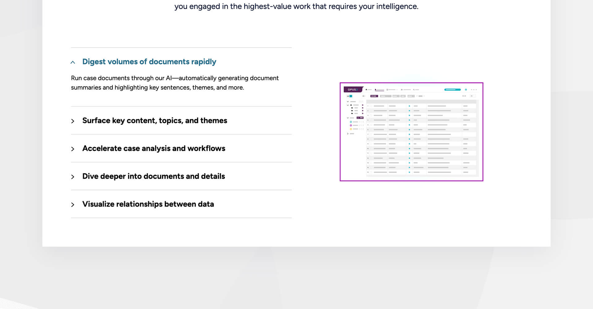 Homepage screenshot of Opus 2
