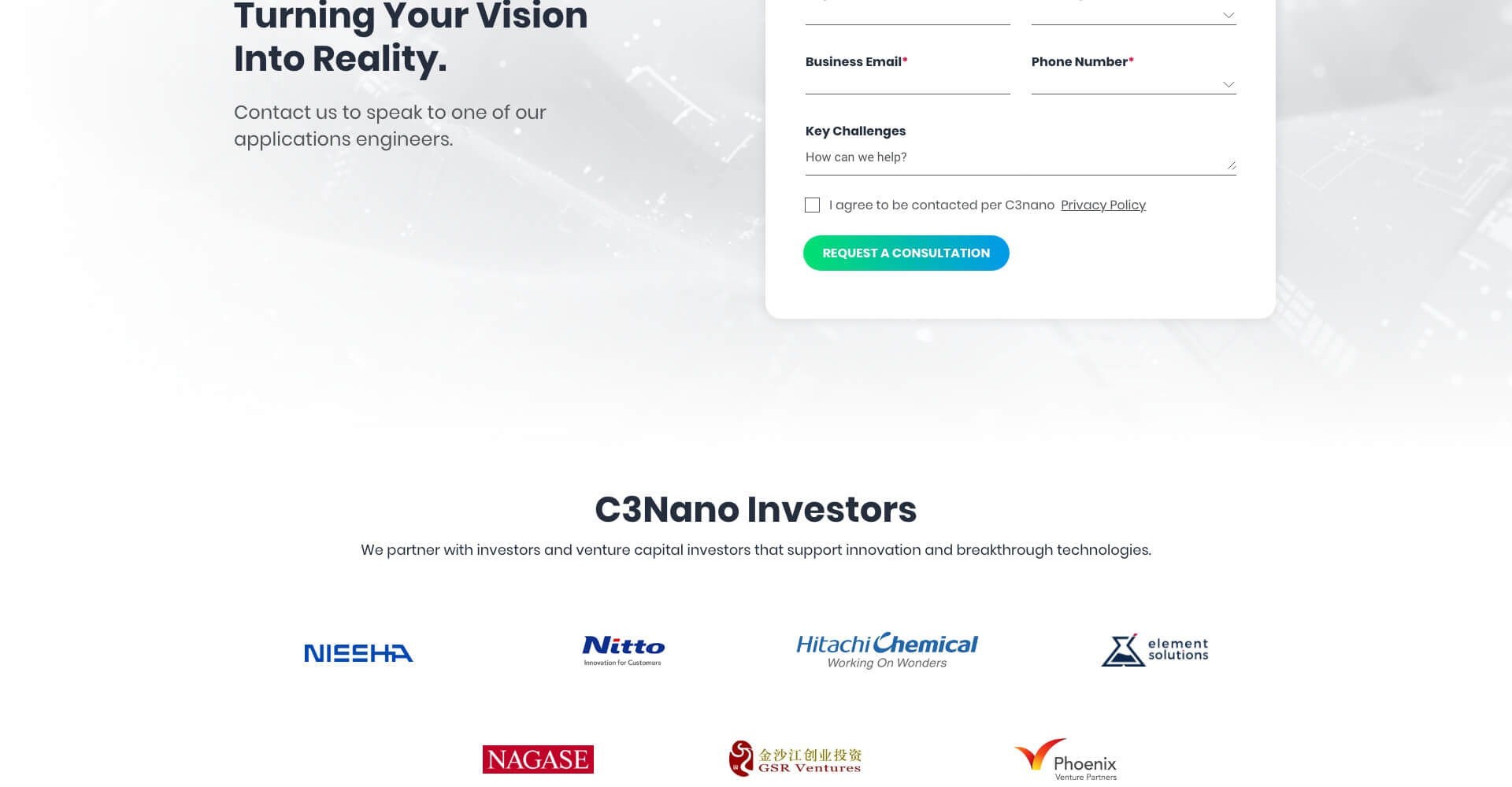 Homepage screenshot of C3Nano