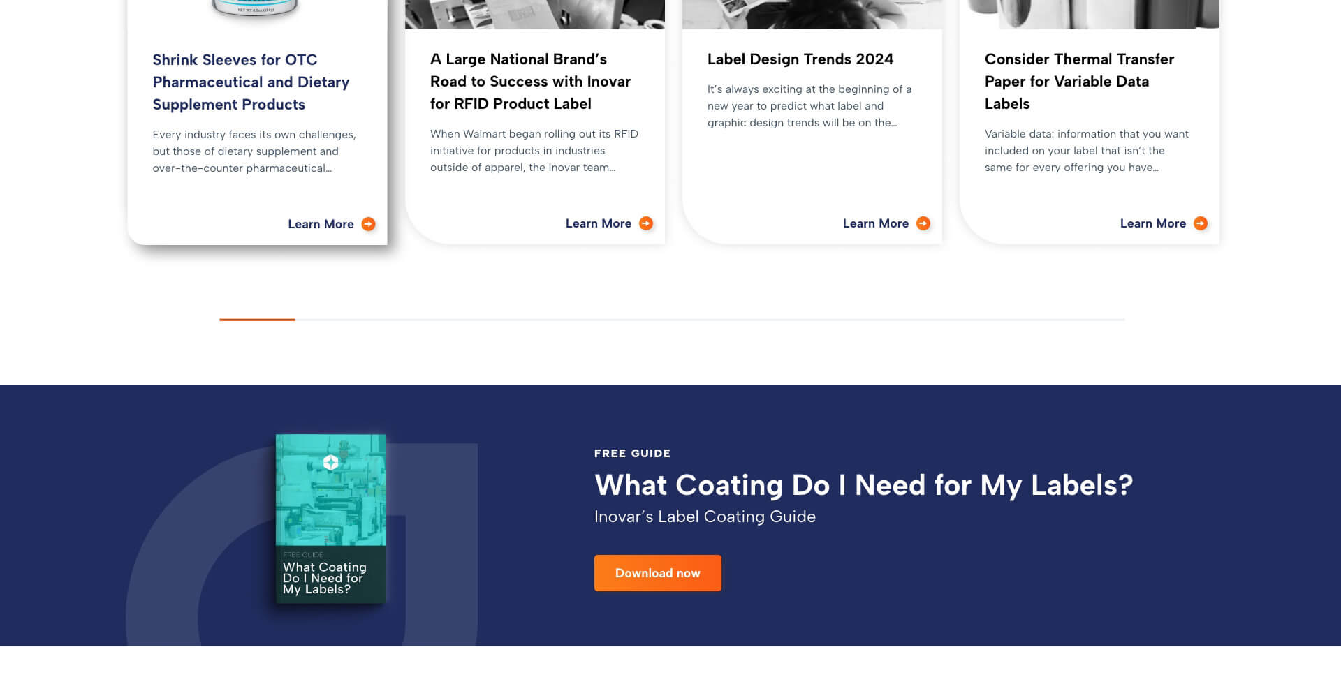 Homepage screenshot of Inovar Packaging